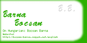 barna bocsan business card